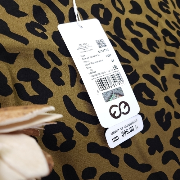 New Escada Olive Black Dress Sz 36 - Picture 7 of 16